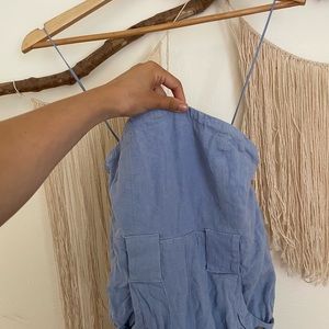 FREE PEOPLE STRAPLESS WIDE LEG JUMPSUIT